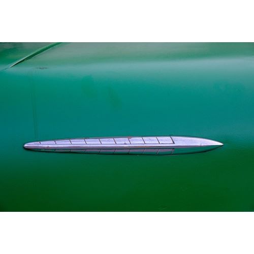 Detail of green classic American Pontiac car in Habana-Havana-Cuba